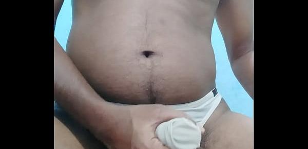  Cumming in a pouch thong